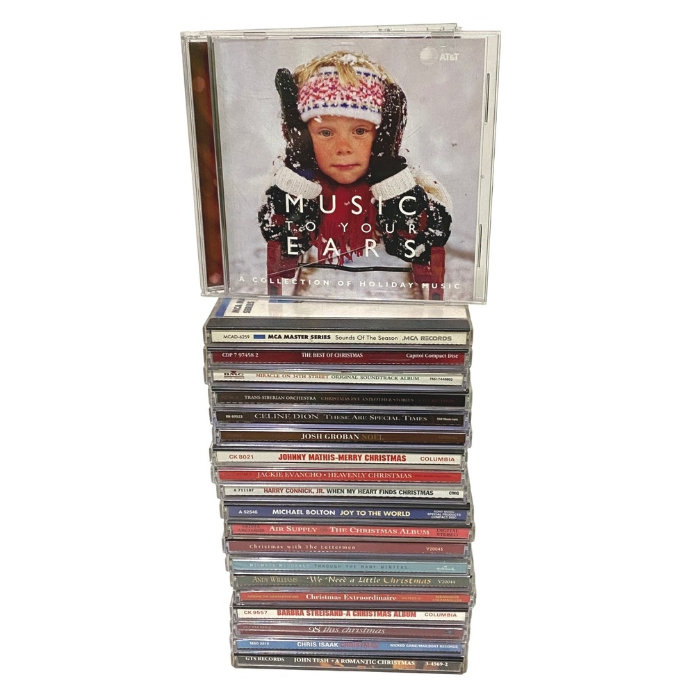 Christmas CD Lot of 20 Easy Listening Pop Rock Nostalgic Classic Vintage Modern
